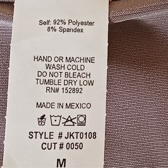 E.L.H. Studio Long Sleeve V Neck Pullover Stretch Knit Top Womens Medium Brown - Picture 7 of 7